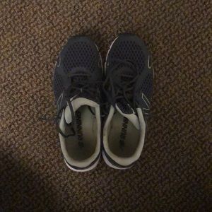 NB gray and blue sneakers